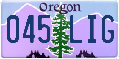 OR license plate 045LIG