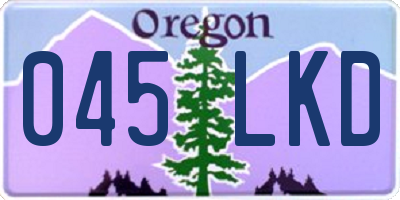OR license plate 045LKD