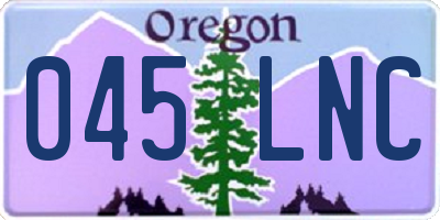 OR license plate 045LNC