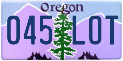 OR license plate 045LOT