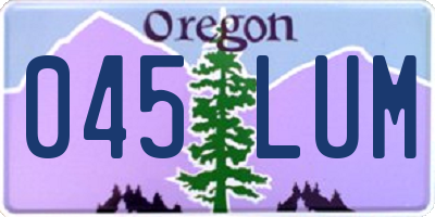 OR license plate 045LUM