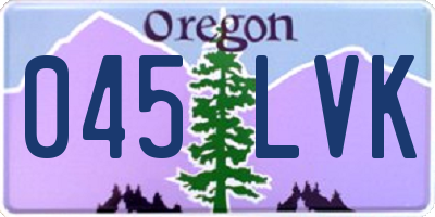 OR license plate 045LVK