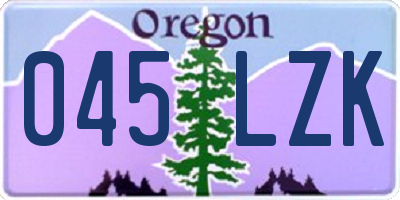 OR license plate 045LZK
