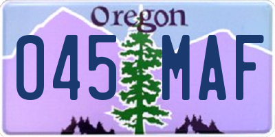 OR license plate 045MAF