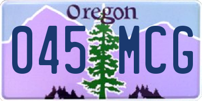 OR license plate 045MCG