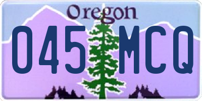 OR license plate 045MCQ
