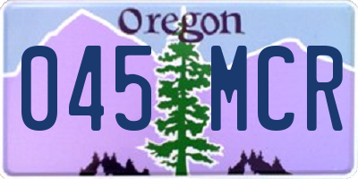 OR license plate 045MCR
