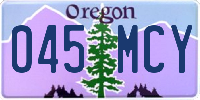 OR license plate 045MCY