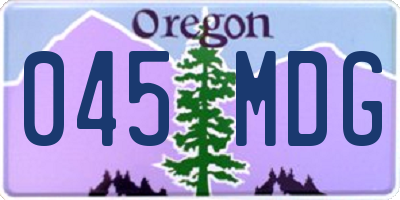 OR license plate 045MDG