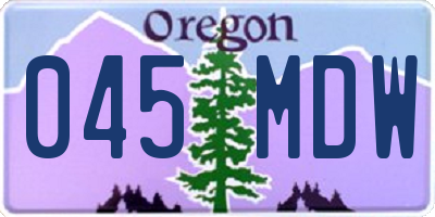 OR license plate 045MDW