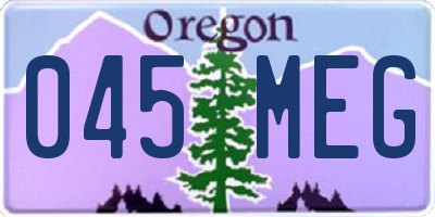 OR license plate 045MEG