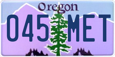 OR license plate 045MET