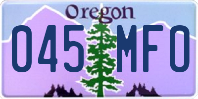 OR license plate 045MFO