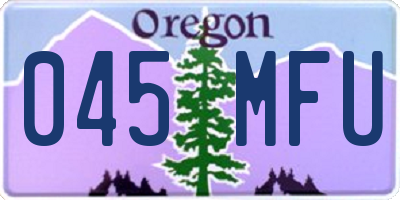 OR license plate 045MFU