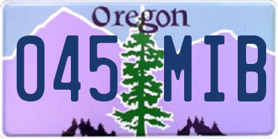 OR license plate 045MIB