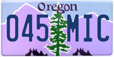 OR license plate 045MIC