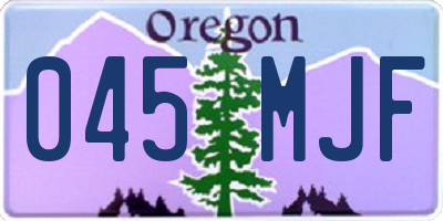 OR license plate 045MJF