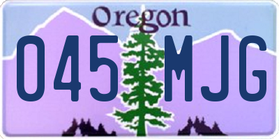 OR license plate 045MJG
