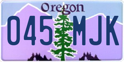 OR license plate 045MJK