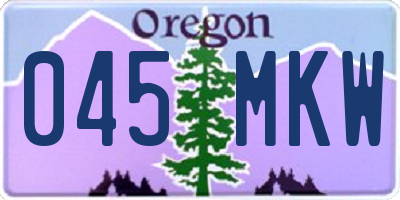 OR license plate 045MKW