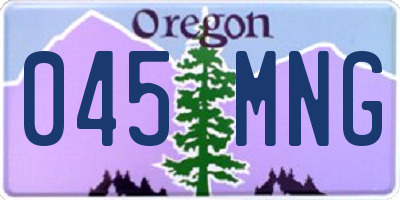 OR license plate 045MNG