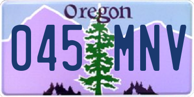 OR license plate 045MNV