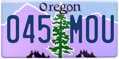 OR license plate 045MOU