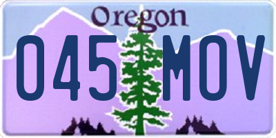 OR license plate 045MOV