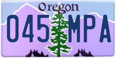 OR license plate 045MPA