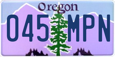 OR license plate 045MPN