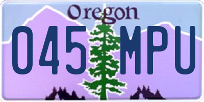 OR license plate 045MPU
