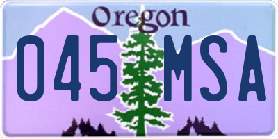 OR license plate 045MSA