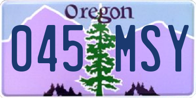OR license plate 045MSY