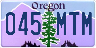 OR license plate 045MTM