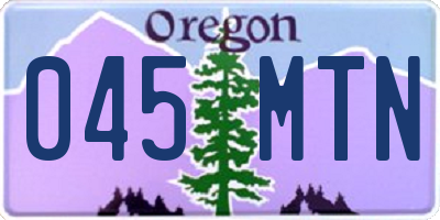OR license plate 045MTN