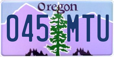 OR license plate 045MTU