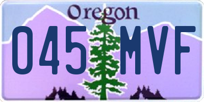 OR license plate 045MVF
