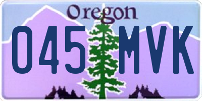 OR license plate 045MVK