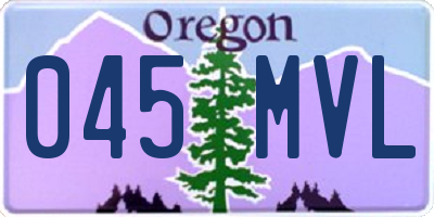 OR license plate 045MVL