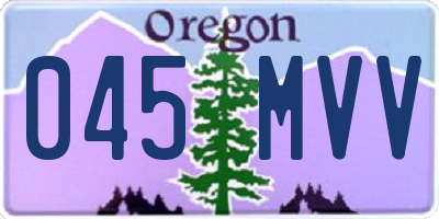 OR license plate 045MVV