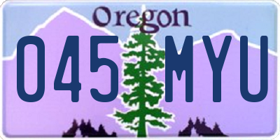 OR license plate 045MYU