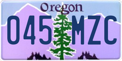 OR license plate 045MZC
