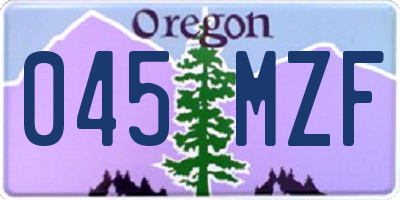 OR license plate 045MZF