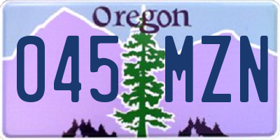 OR license plate 045MZN