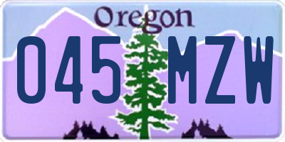 OR license plate 045MZW