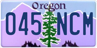 OR license plate 045NCM