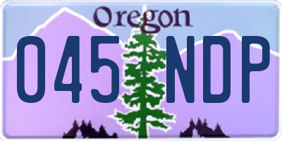 OR license plate 045NDP