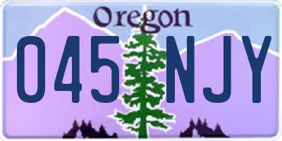 OR license plate 045NJY