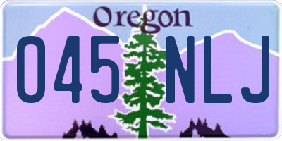 OR license plate 045NLJ