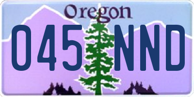 OR license plate 045NND